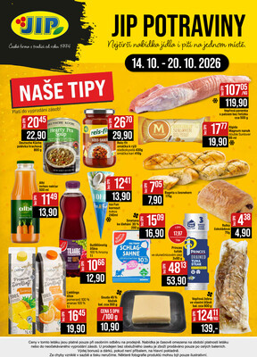 JIP Cash & Carry České Budějovice, Most, Náchod, Polička, Sušice a Svoboda nad Úpou od 14.10. do 20.10.2026