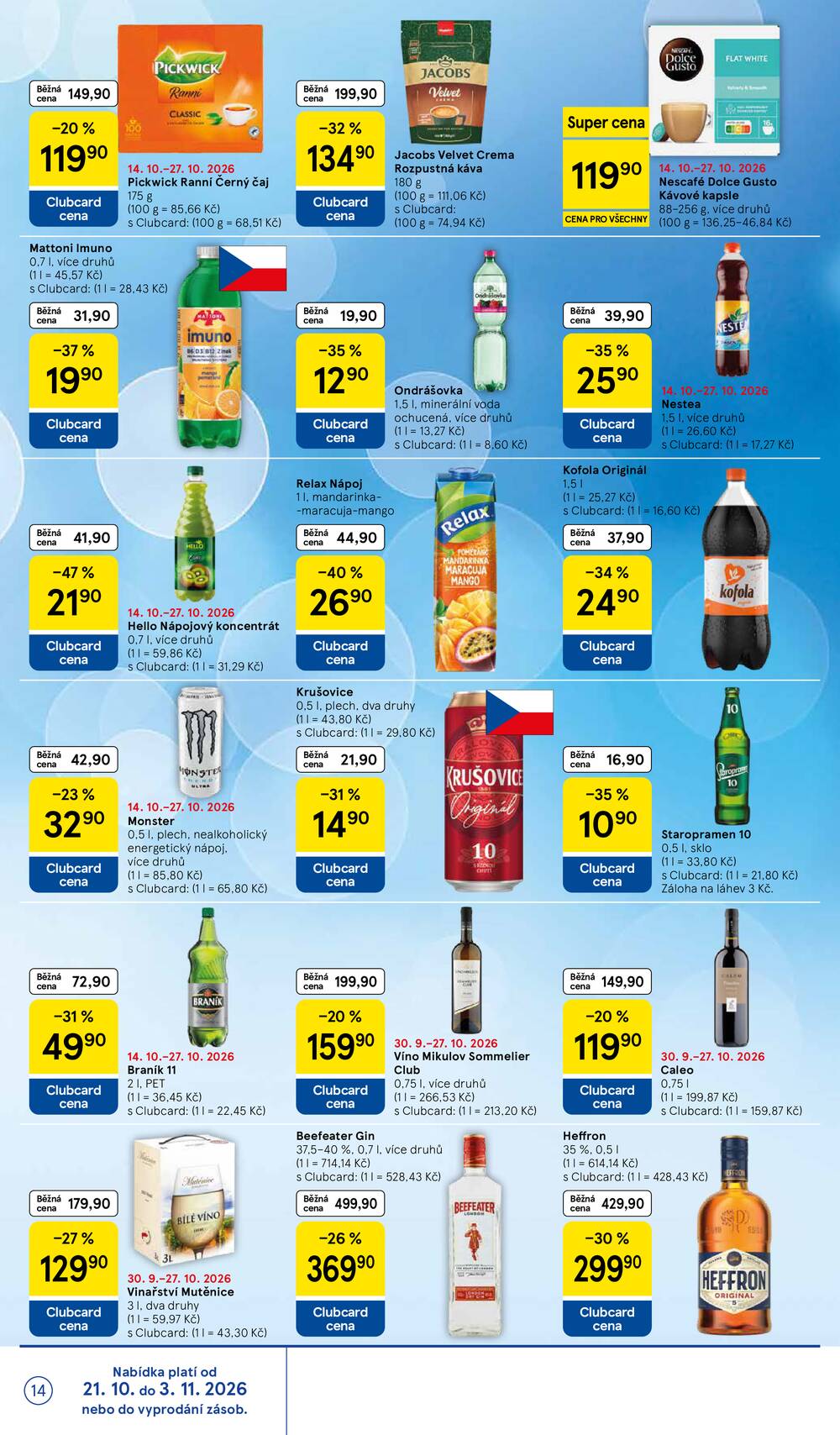 Tesco supermarkety od 21.10. do 27.10.2026