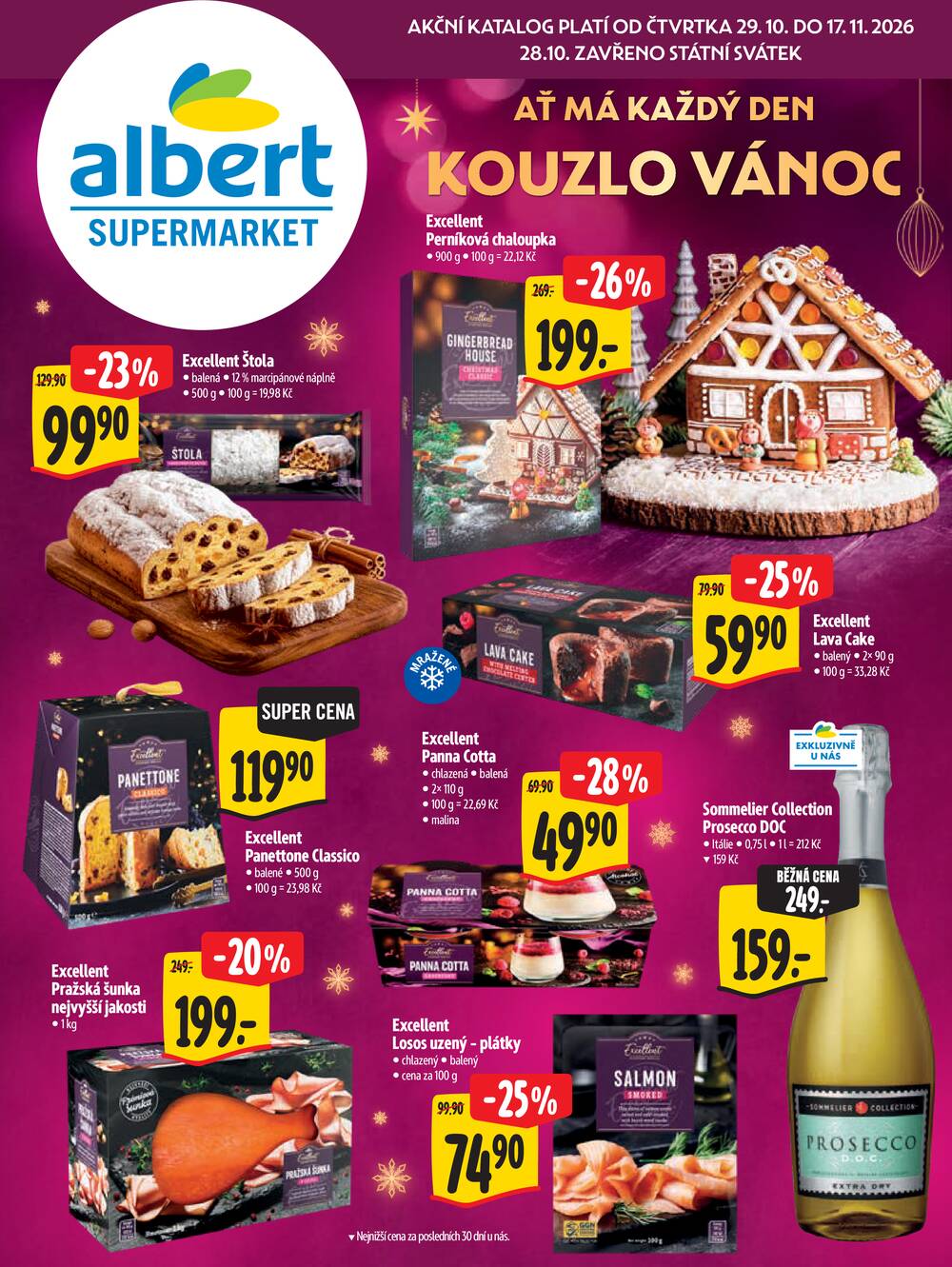 Leták Albert - Albert Supermarket katalog Vánoce od 29.10. do 17.11.2026 - strana 1 Leták Albert - Albert Supermarket katalog Vánoce od 29.10. do 17.11.2026 - strana 1