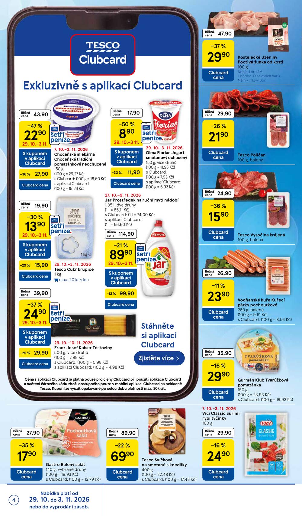 Tesco supermarkety od 29.10. do 3.11.2026
