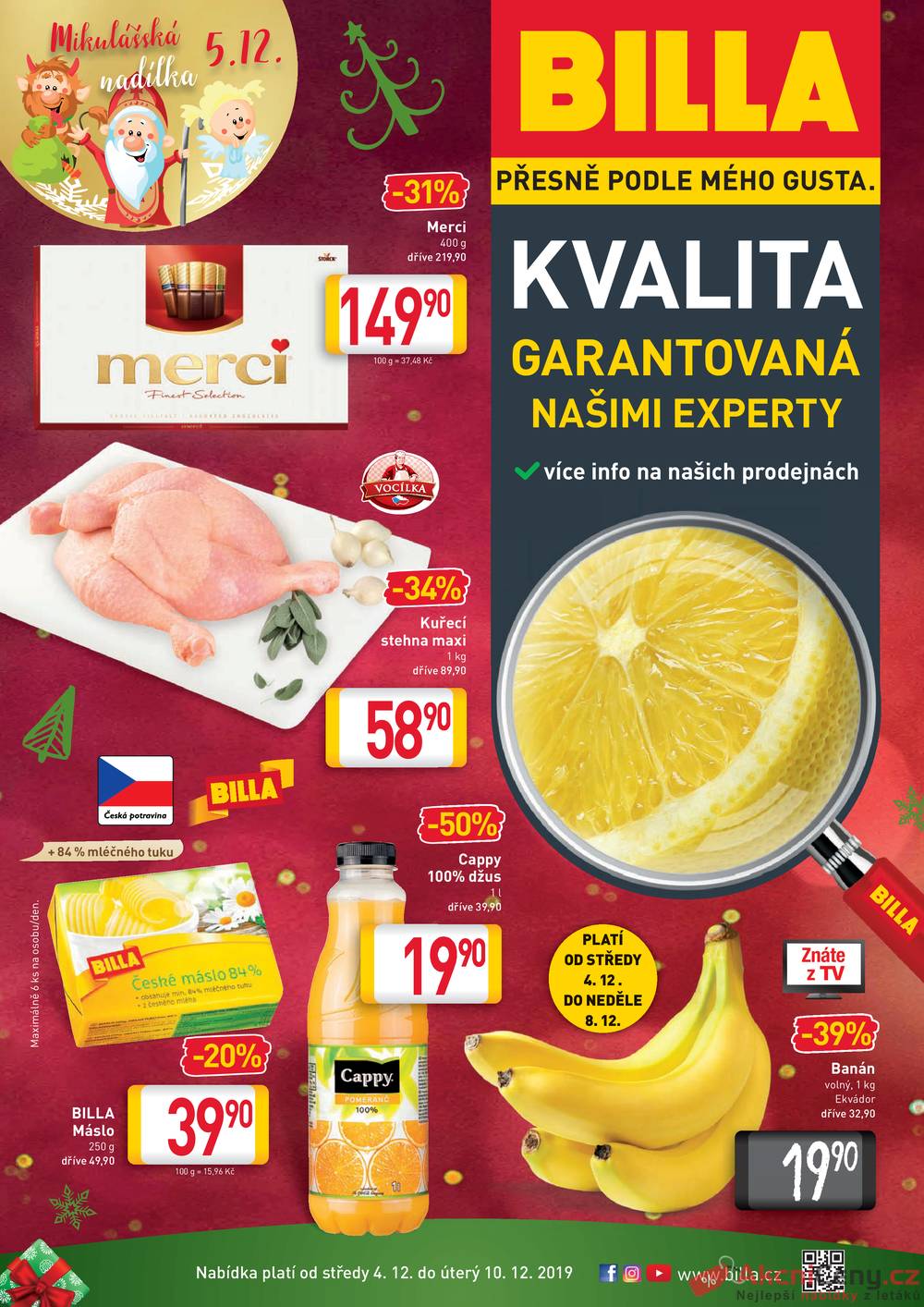 Leták Billa - Billa malý leták od 4.12. do 10.12.2019 - strana 1 Leták Billa - Billa malý leták od 4.12. do 10.12.2019 - strana 1