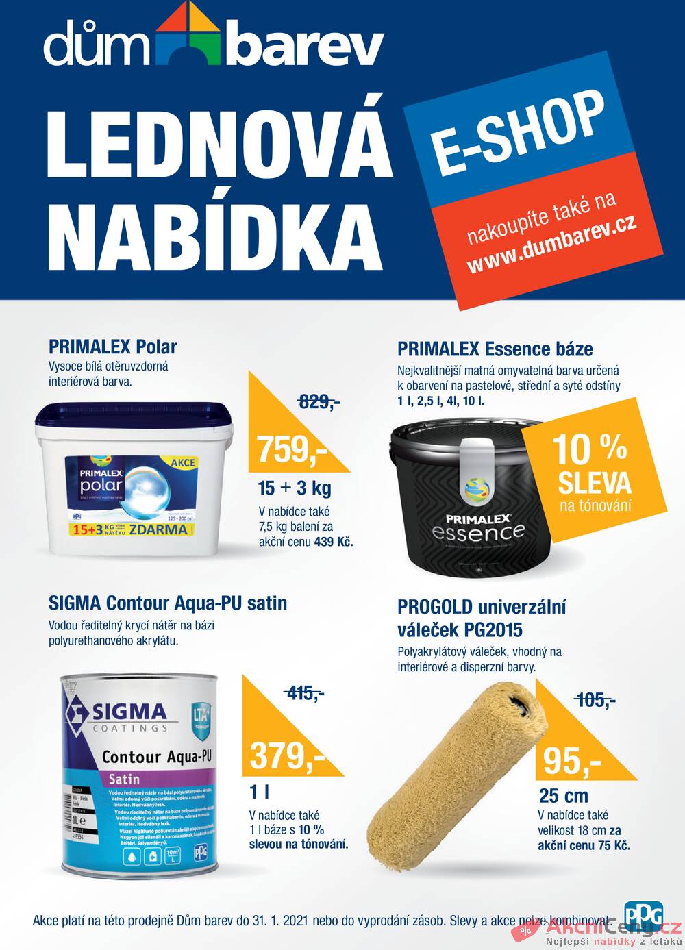 Leták Dům barev - Dům barev od 1.1. do 31.1.2021 - strana 1 Leták Dům barev - Dům barev od 1.1. do 31.1.2021 - strana 1