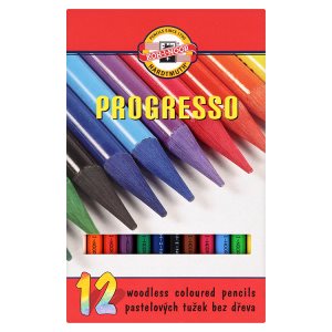 KOH-I-NOOR Progresso pastelové tužky bez dřeva v laku 12 ks