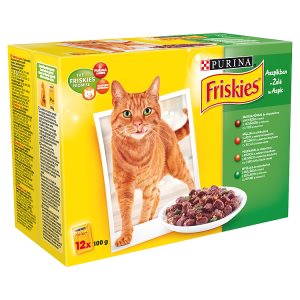 FRISKIES Multipack kapsiček pro kočky - masový výběr v želé 12 x 100g
