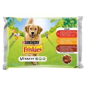 Friskies PES VitaFit výběr s hovězím, kuřetem a jehněčím ve šťávě 4 x 100g