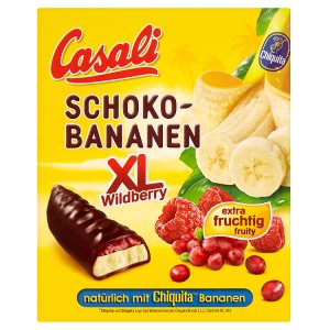 Casali Banánová pěnová cukrovinka plněná ovocným želé máčená v čokoládě 140g