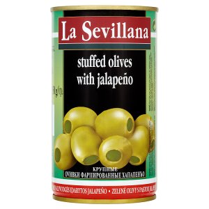 La Sevillana Zelené olivy s pastou jalapeňo 350g