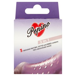Pepino 3in1 Kondomy z přírodního latexu anatomicky tvarované 3 ks