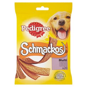 Pedigree Schmackos Multi 4 druhy masa doplňkové krmivo pro dospělé psy 20 ks 172g