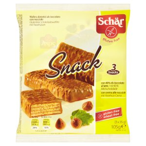 Schär Oplatky bez lepku máčené v mléčné čokoládě s lískooříškovou náplní 105g