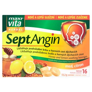 MaxiVita Herbal SeptAngin med, citron 16 pastilek 53,2g