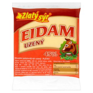 Zlatý Sýr Eidam uzený 45% plátky 100g