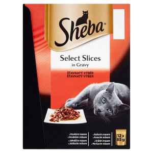 Sheba Select Slices in Gravy šťavnatý výběr kompletní krmivo pro dospělé kočky 12 x 85g