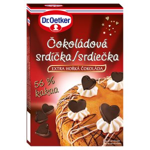 Dr. Oetker Čokoládová srdíčka extra hořká čokoláda 45g