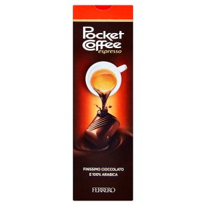 Pocket Coffee Espresso čokoládové bonbony formované s tekutou kávovou náplní 62,5g