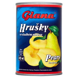 Giana Hrušky loupané, půlené ve sladkém nálevu 410g
