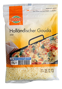 Holandský sýr Gouda strouhaný