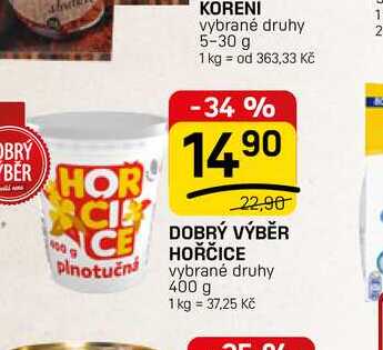 DOBRÝ VÝBĚR HOŘČICE vybrané druhy 400 g 