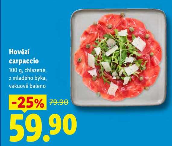 Hovězí carpaccio, 100 g