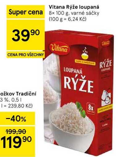 Vitana Rýže loupaná, 8× 100 g, varné sáčky