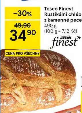 Tesco Finest Rustikální chléb z kamenné pece, 490 g 