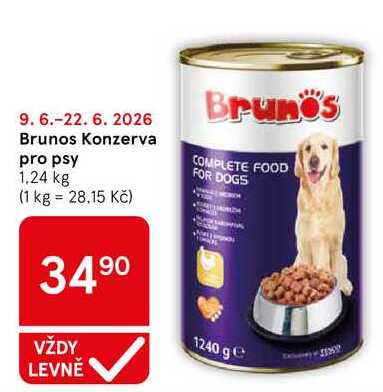 Brunos Konzerva pro psy, 1,24 kg