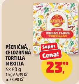 PŠENIČNÁ, CELOZRNNÁ TORTILLA MEXILLA, 6x 60 g