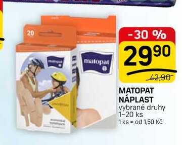 MATOPAT NÁPLAST vybrané druhy 1-20 ks