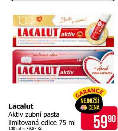 Lacalut Aktiv zubní pasta limitovaná edice 75 ml