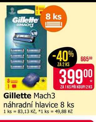 Gillette Mach3 náhradní hlavice 8 ks