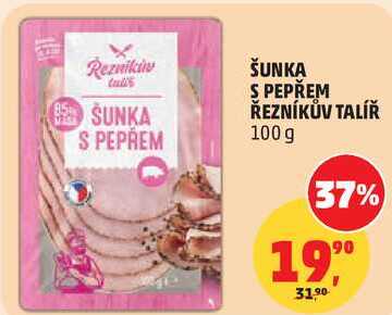 ŠUNKA S PEPŘEM ŘEZNÍKŮV TALÍŘ, 100 g 