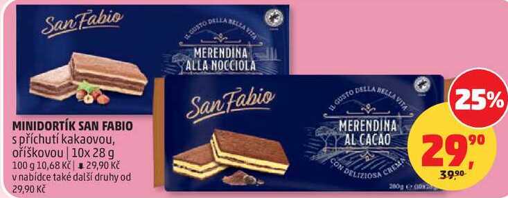 MINIDORTÍK SAN FABIO s příchutí kakaovou, 10x 28 g