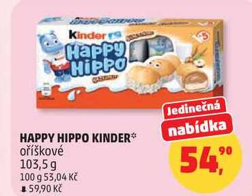 HAPPY HIPPO KINDER oříškové, 103,5 g  