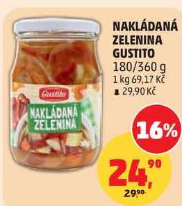 NAKLÁDANÁ ZELENINA GUSTITO, 180/360 g 