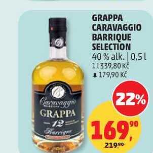 GRAPPA CARAVAGGIO BARRIQUE SELECTION 40% alk., 0,5 l
