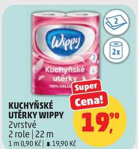 KUCHYŇSKÉ UTĚRKY WIPPY 2vrstvé, 2 role 