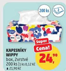KAPESNÍKY WIPPY box, 2vrstvé, 200 ks 