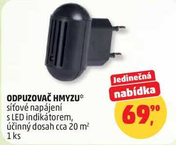 ODPUZOVAČ HMYZU síťové napájení s LED indikátorem, účinný dosah cca 20 m², 1 ks 