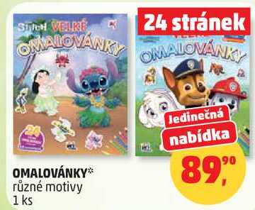 OMALOVÁNKY různé motivy, 1 ks