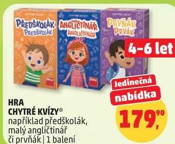 HRA CHYTRÉ KVÍZY například předškolák, 1 balení