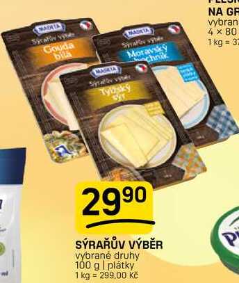 SÝRAŘŮV VÝBĚR vybrané druhy 100 g | plátky
