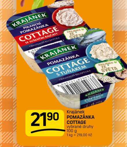 POMAZÁNKA COTTAGE vybrané druhy 100 g
