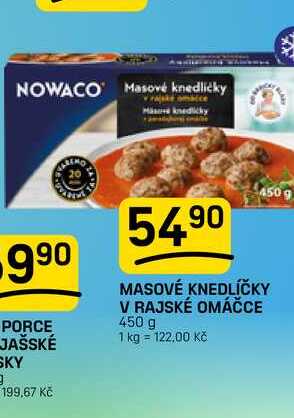 MASOVÉ KNEDLÍČKY V RAJSKÉ OMÁČCE 450 g 