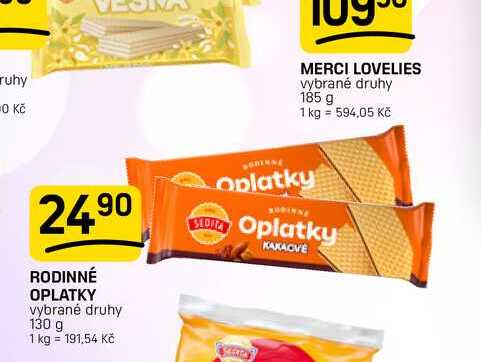 RODINNÉ OPLATKY vybrané druhy 130 g