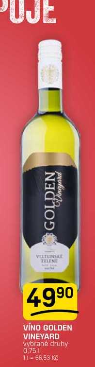 VÍNO GOLDEN VINEYARD vybrané druhy 0,75l