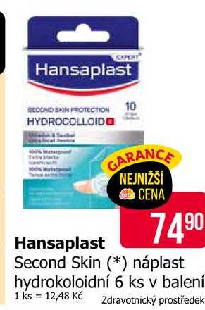Hansaplast Second Skin náplast hydrokoloidní 6 ks