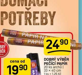 DOBRÝ VÝBĚR PEČÍCÍ PAPÍR 20 ks archů | 33 x 40 cm 