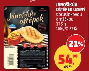 JÁNOŠÍKŮV OŠTĚPEK UZENÝ s brusinkovou omáčkou, 175 g