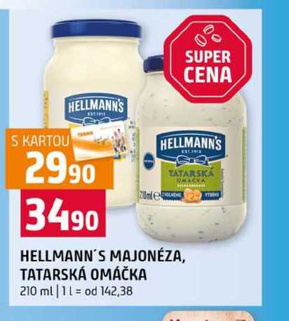 HELLMANN'S MAJONÉZA, TATARSKÁ OMÁČKA 210 ml
