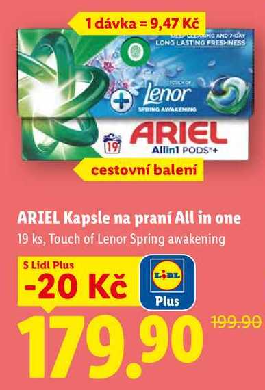 ARIEL Kapsle na praní All in one, 19 ks